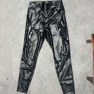 Unknown Brand, Spandex and PVC material. Size Large, Deep Black Color.